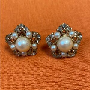 Elegant Pearl and Crystal Clips Used